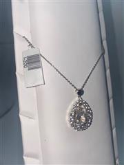 GOLD COAST Synthetic Quartz Stone Necklace 925 Silver 4.8g